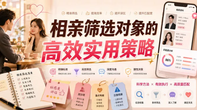 付费文章：相亲筛选对象的高效实用策略胖子网创胖子网创