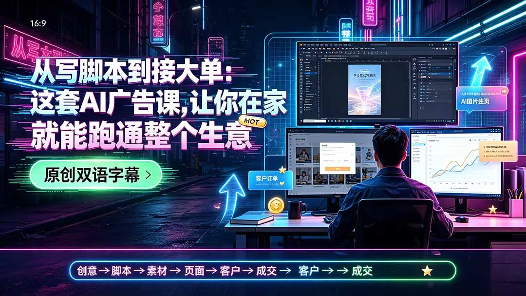 从写脚本到接大单:这套AI广告课,让你在家就能跑通整个生意【原创双语字幕】 从写脚本到接大单:这套AI广告课,让你在家就能跑通整个生意【原创双语字幕】