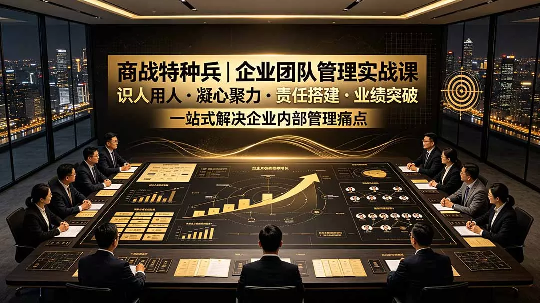 商战特种兵｜企业团队管理实战课：识人用人｜凝心聚力｜责任搭建｜业绩突破，一站式解决企业内部管理痛点胖子网创胖子网创