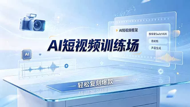 老陈AI短视频训练场：AI短视频框架+换背景SwitchXAI+首尾帧+声音生成，轻松复刻爆款胖子网创胖子网创