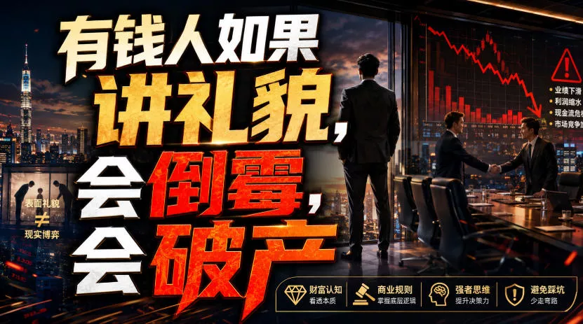 付费文章：有钱人如果讲礼貌，会倒霉，会破产胖子网创胖子网创