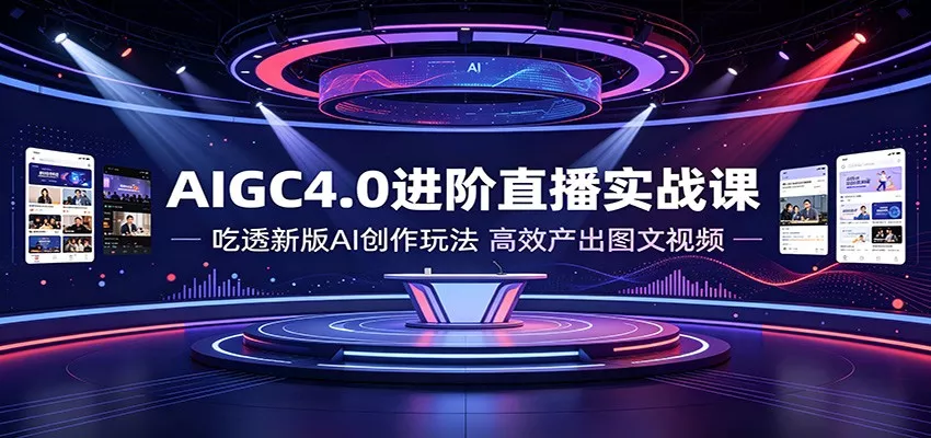 AIGC4.0进阶直播实战课：吃透新版AI创作玩法，高效产出图文视频胖子网创胖子网创