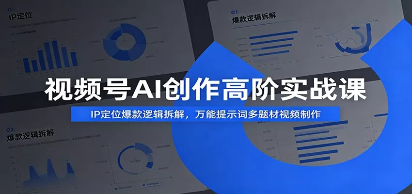 视频号AI创作高阶实战课：IP定位爆款逻辑拆解，万能提示词多题材视频制作胖子网创胖子网创