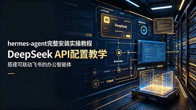 hermes-agent完整安装实操教程，DeepSeek API配置教学，搭建可联动飞书的办公智能体胖子网创胖子网创