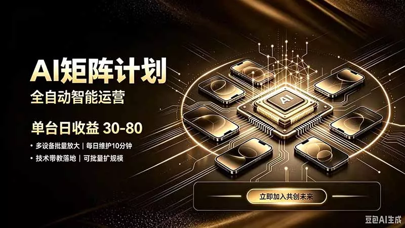 AI智能对话，矩阵规模化创业，全程技术扶持，长久稳定，日入800+胖子网创胖子网创