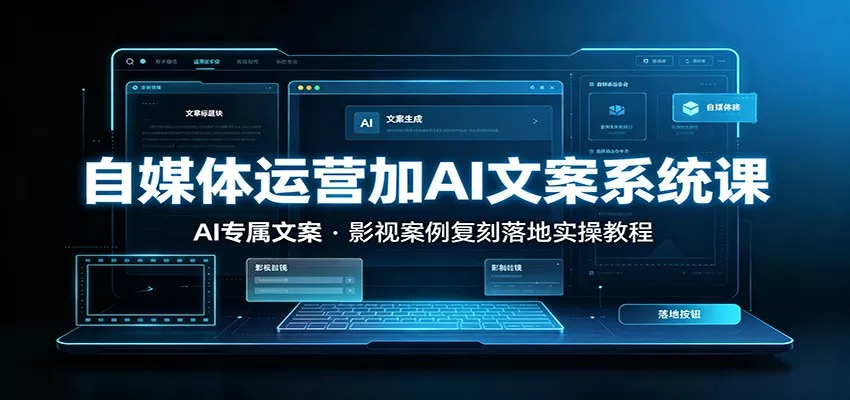 自媒体运营加AI文案系统课：：AI专属文案，影视案例复刻落地实操教程胖子网创胖子网创
