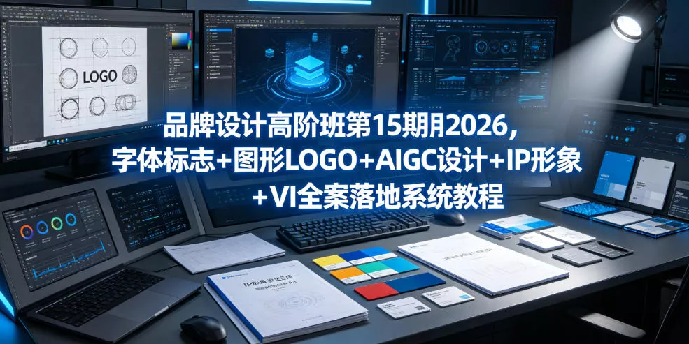 品牌设计高阶班第15期2026，字体标志＋图形LOGO＋AIGC设计＋IP形象＋VI全案落地系统教程胖子网创胖子网创