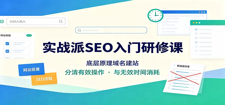 实战派SEO入门研修课：底层原理域名建站，分清有效操作与无效时间消耗胖子网创胖子网创