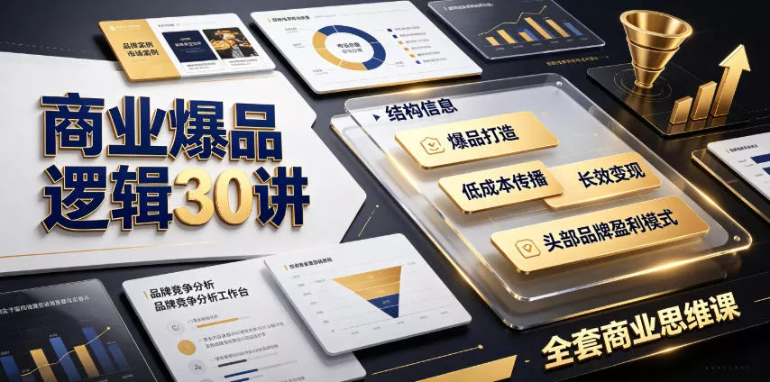 商业爆品逻辑30讲|拆解各行各业头部品牌盈利模式,吃透爆品打造、低成本传播、长效变现全套商业思维课 商业爆品逻辑30讲|拆解各行各业头部品牌盈利模式,吃透爆品打造、低成本传播、长效变现全套商业思维课