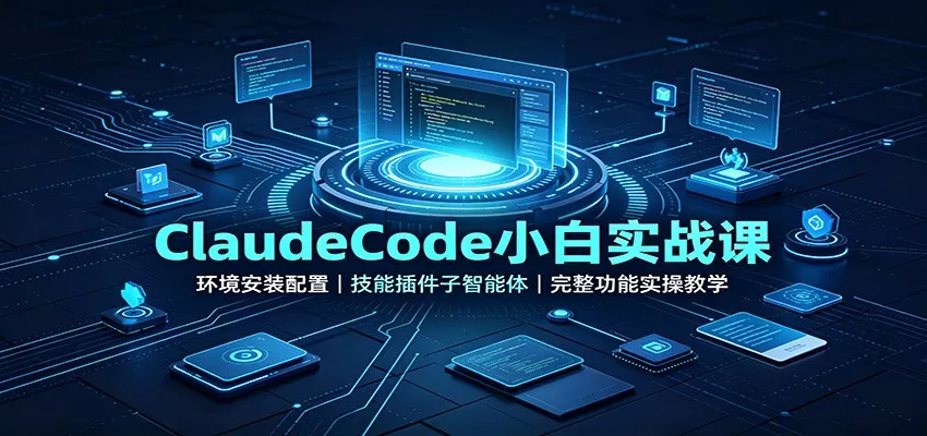 ClaudeCode小白实战课：环境安装配置，技能插件子智能体，完整功能实操教学胖子网创胖子网创