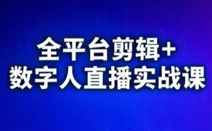 视频号、快手、抖音全平台剪辑+数字人直播实战课(更新6月)胖子网创胖子网创