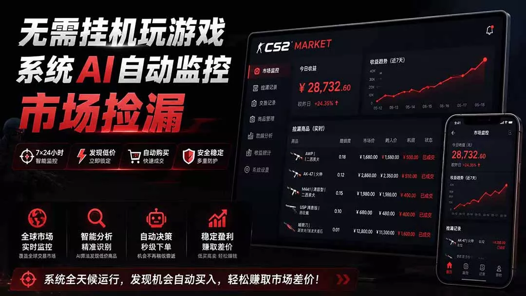 系统AI自动监控市场捡漏,不用玩游戏|只需要一部手机|支持任何形式数据验证 系统AI自动监控市场捡漏,不用玩游戏|只需要一部手机|支持任何形式数据验证