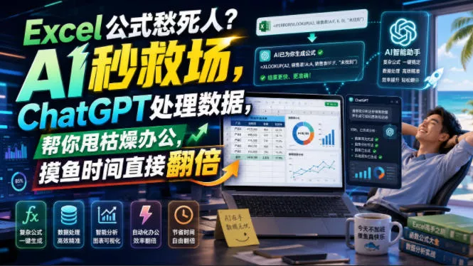 Excel公式愁死人?AI秒救场,ChatGPT处理数据,帮你甩枯燥办公,摸鱼时间直接翻倍【原创双语字幕】 Excel公式愁死人?AI秒救场,ChatGPT处理数据,帮你甩枯燥办公,摸鱼时间直接翻倍【原创双语字幕】
