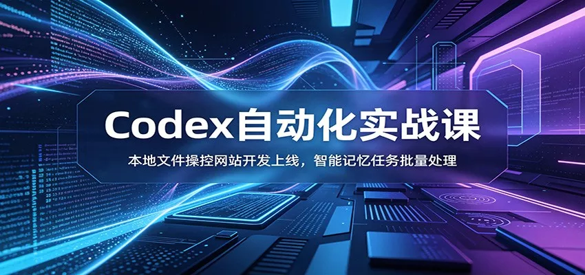 Codex自动化实战课：本地文件操控网站开发上线，智能记忆任务批量处理胖子网创胖子网创