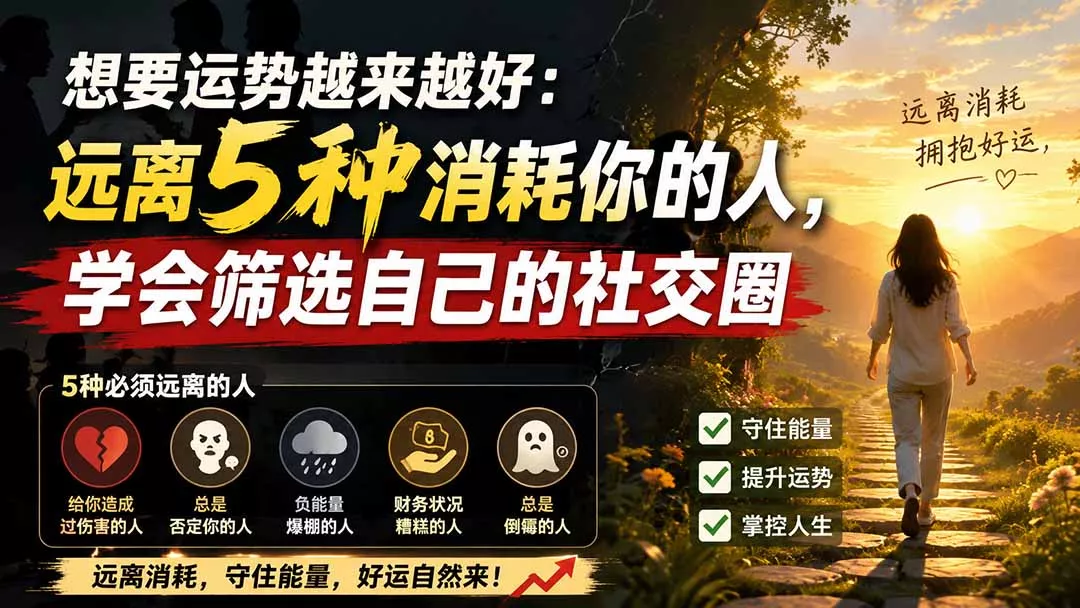 付费文章：想要运势越来越好：远离5种消耗你的人，学会筛选自己的社交圈胖子网创胖子网创