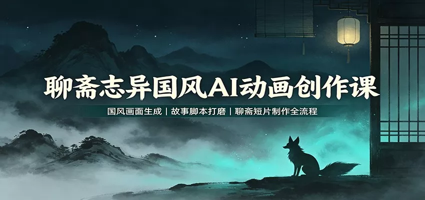 聊斋志异国风AI动画创作课：国风画面生成，故事脚本打磨，聊斋短片制作全流程胖子网创胖子网创