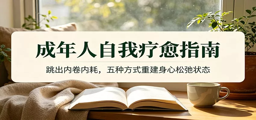 成年人自我疗愈指南：跳出内卷内耗，五种方式重建身心松弛状态胖子网创胖子网创