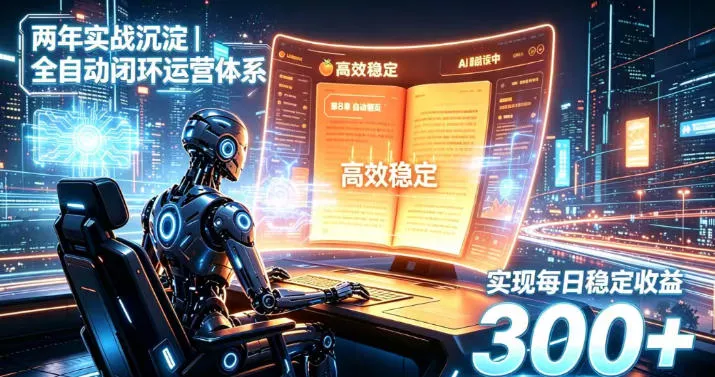 两年实战沉淀｜全自动闭环运营体系，实现每日稳定收益300+【揭秘】胖子网创胖子网创