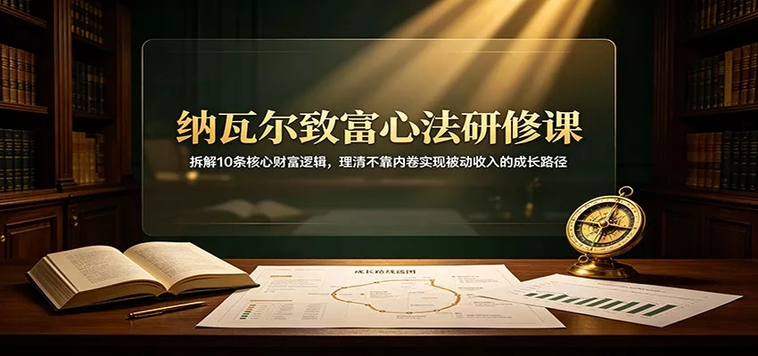 纳瓦尔致富心法研修课：拆解10条核心财富逻辑，理清不靠内卷实现被动收入的成长路径胖子网创胖子网创