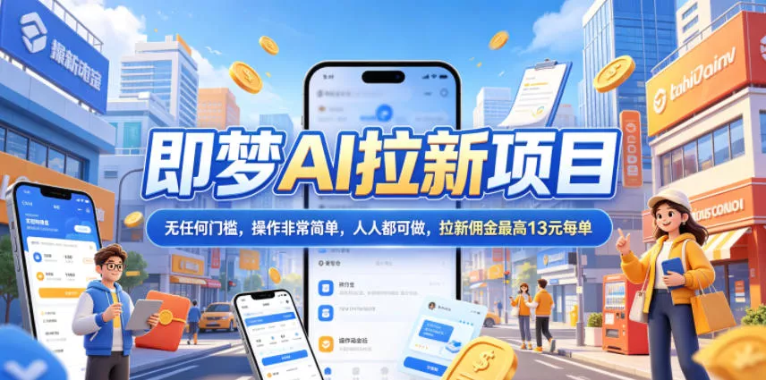 2026年即梦AI拉新项目最新玩法，无任何门槛，操作非常简单，人人都可做，拉新佣金最高13米每单(更新6月30日)胖子网创胖子网创