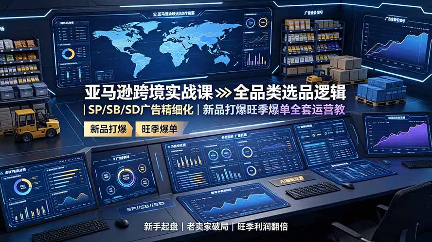 亚马逊跨境实战课:全品类选品逻辑|SP/SB/SD广告精细化|新品打爆旺季爆单全套运营教程 亚马逊跨境实战课:全品类选品逻辑|SP/SB/SD广告精细化|新品打爆旺季爆单全套运营教程