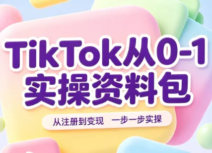 TikTok从0-1实操资料包：养号SOP+爆款公式+投流手册胖子网创胖子网创
