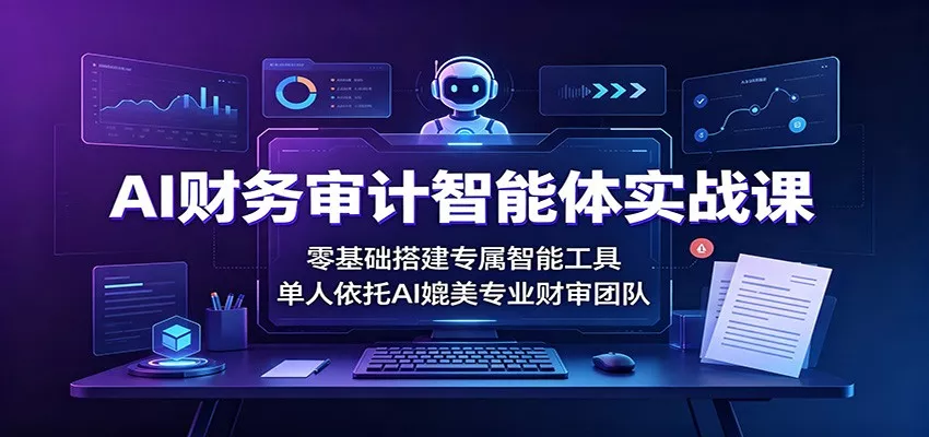 AI财务审计智能体实战课：零基础搭建专属智能工具，单人依托AI媲美专业财审团队胖子网创胖子网创
