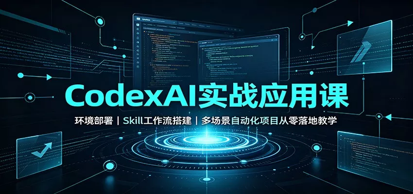 CodexAI实战应用课：环境部署Skill工作流搭建，多场景自动化项目从零落地教学胖子网创胖子网创