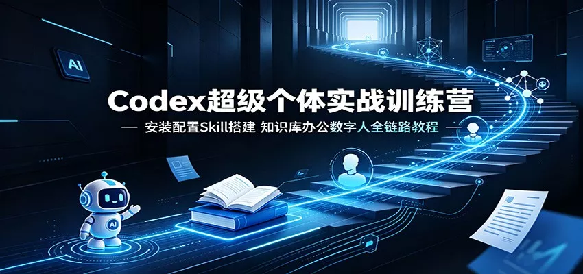 Codex超级个体实战训练营：安装配置Skill搭建，知识库办公数字人全链路教程胖子网创胖子网创