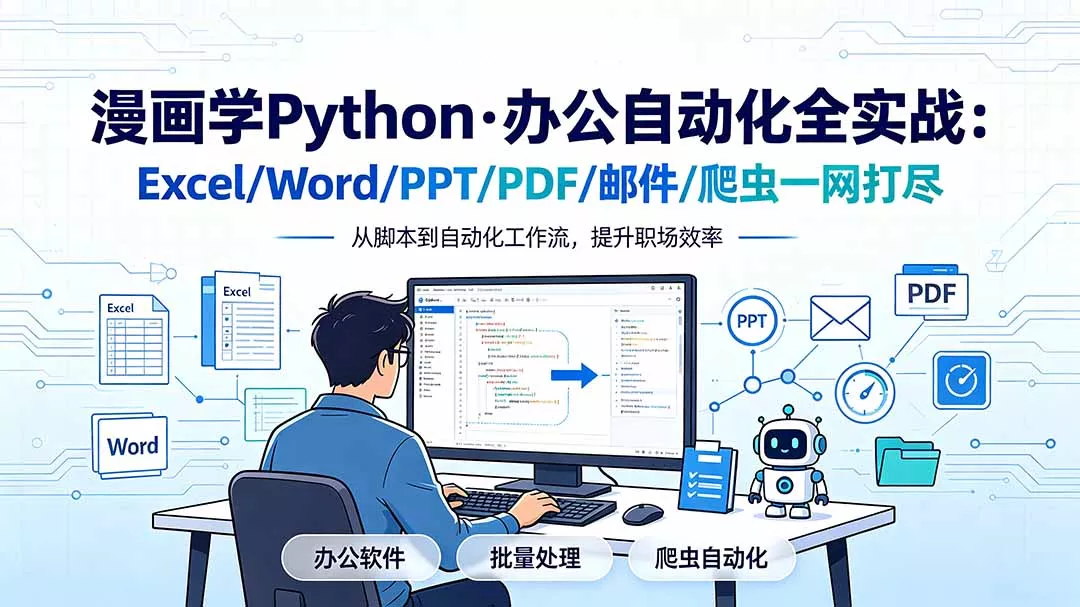 漫画学Python·办公自动化全实战：Excel/Word/PPT/PDF/邮件/爬虫一网打尽胖子网创胖子网创