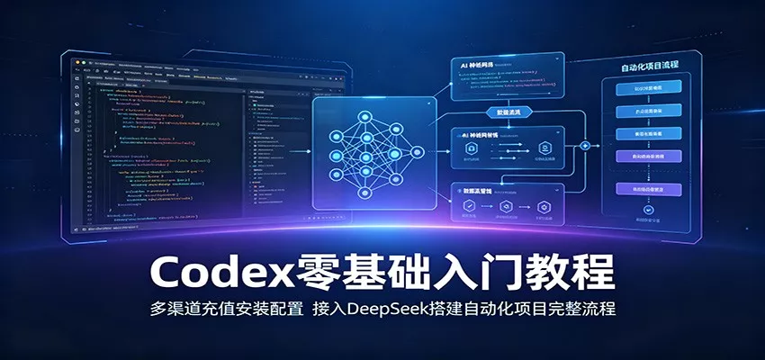 Codex零基础入门教程：多渠道充值安装配置，接入DeepSeek搭建自动化项目完整流程胖子网创胖子网创