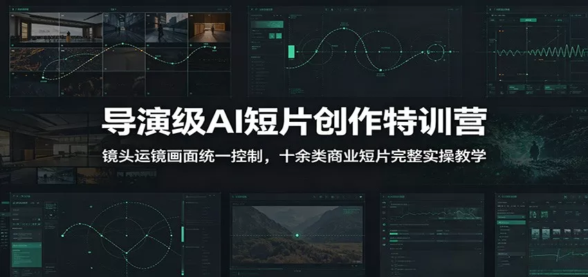 导演级AI短片创作特训营：镜头运镜画面统一控制，十余类商业短片完整实操教学(更新)胖子网创胖子网创