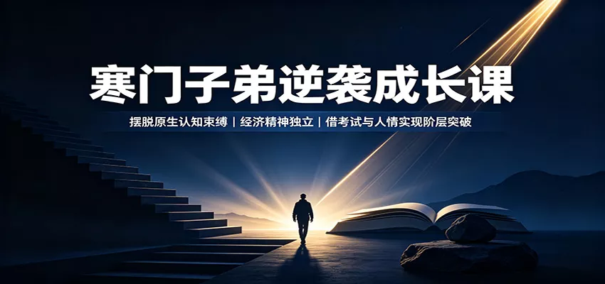 寒门子弟逆袭成长课：摆脱原生认知束缚，经济精神独立，借考试与人情实现阶层突破胖子网创胖子网创