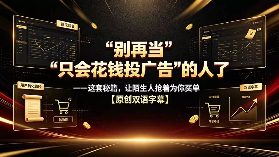 别再当“只会花钱投广告”的人了——这套秘籍，让陌生人抢着为你买单【原创双语字幕】胖子网创胖子网创