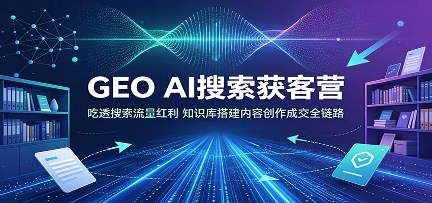 GEO AI搜索获客营：吃透搜索流量红利，知识库搭建内容创作成交全链路胖子网创胖子网创