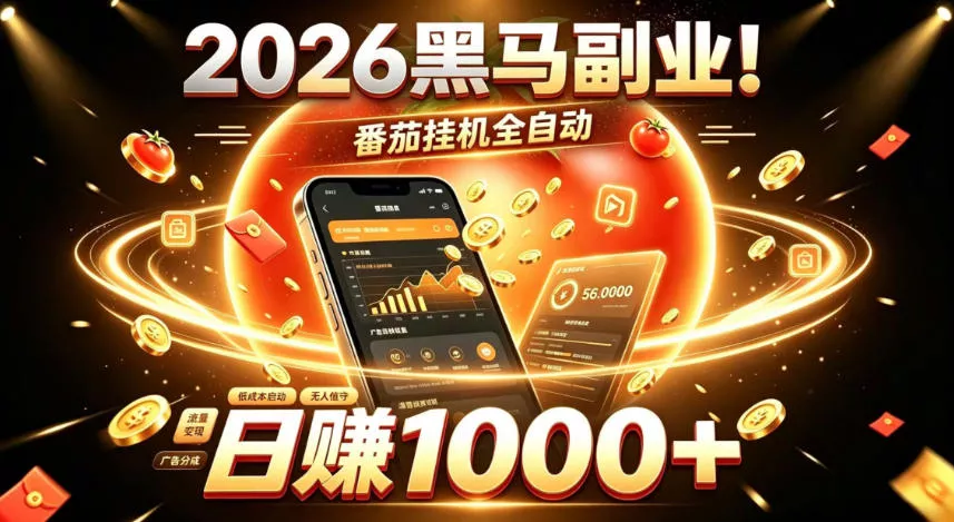 2026黑马副业！番茄挂G全自动日入1000+，操作最简单、门槛最低的线上轻资产项目【揭秘】胖子网创胖子网创