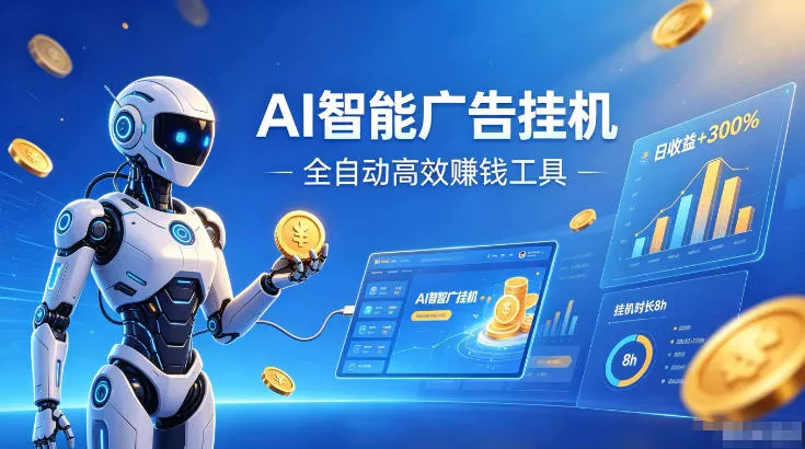 AI智能广告挂G，在家自动賺收益，全程无需人工操作、不用直播、不用拉人【揭秘】胖子网创胖子网创