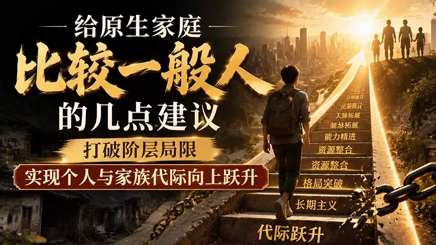 付费文章：给原生家庭比较一般人的几点建议，打破阶层局限，实现个人与家族代际向上跃升胖子网创胖子网创