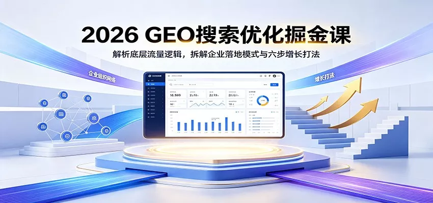 2026 GEO搜索优化掘金课：解析底层流量逻辑，拆解企业落地模式与六步增长打法胖子网创胖子网创