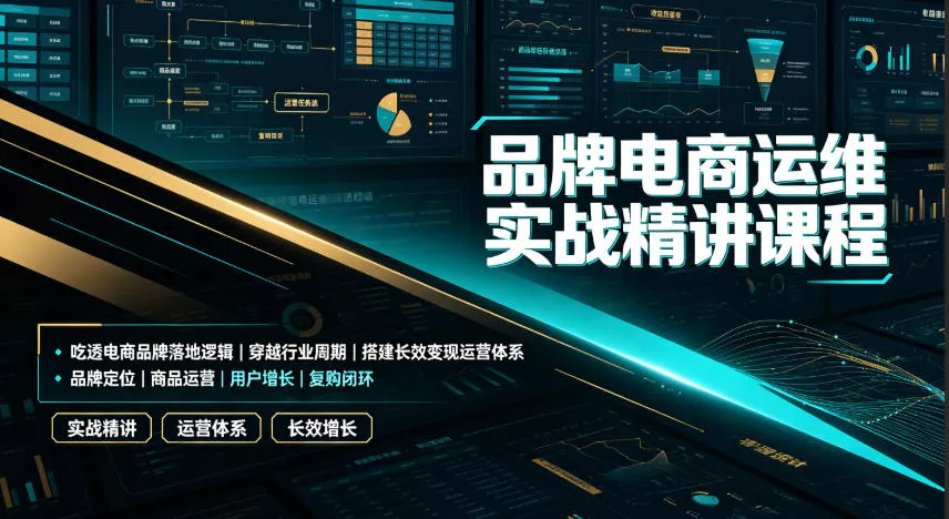 品牌电商运维实战精讲课程｜吃透电商品牌落地逻辑、穿越行业周期、搭建长效变现运营体系胖子网创胖子网创