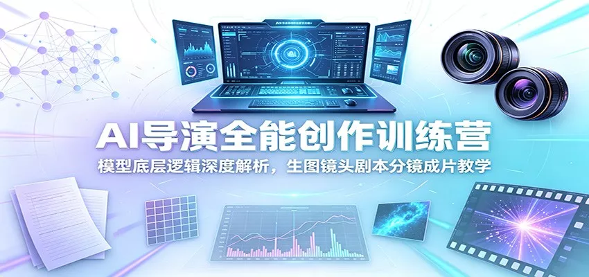 AI导演全能创作训练营：模型底层逻辑深度解析，生图镜头剧本分镜成片教学胖子网创胖子网创