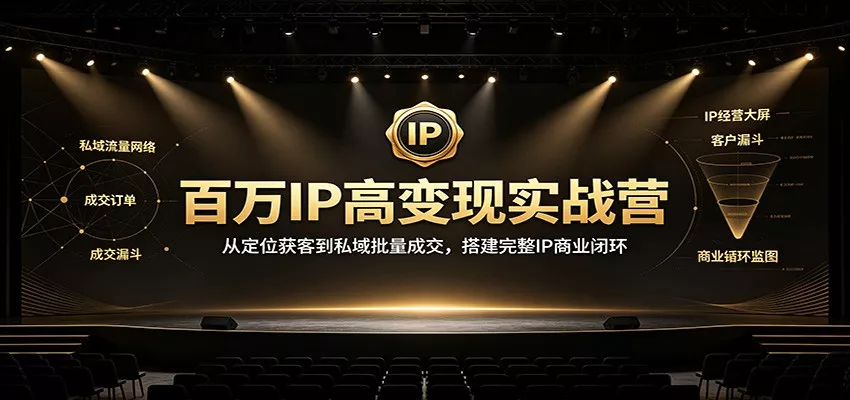 百万IP高变现实战营：从定位获客到私域批量成交，搭建完整IP商业闭环胖子网创胖子网创