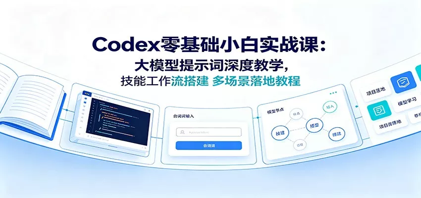 Codex零基础小白实战课：大模型提示词深度教学，技能工作流搭建多场景落地教程胖子网创胖子网创