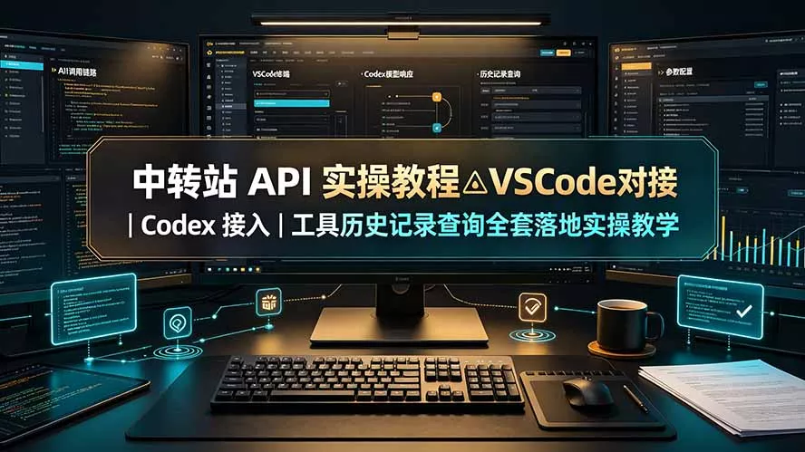 中转站 API 实操教程△VSCode 对接｜Codex 接入｜工具历史记录查询全套落地实操教学胖子网创胖子网创