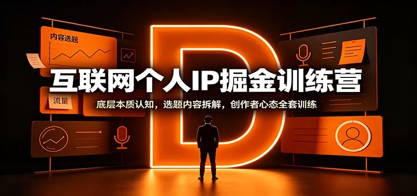 互联网个人IP掘金训练营：底层本质认知，选题内容拆解，创作者心态全套训练胖子网创胖子网创