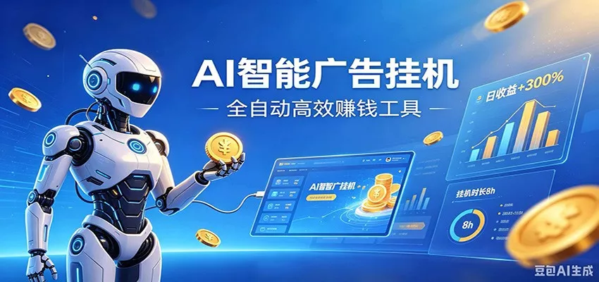 AI智能广告挂机，小白轻松上手，在家自动赚收益胖子网创胖子网创