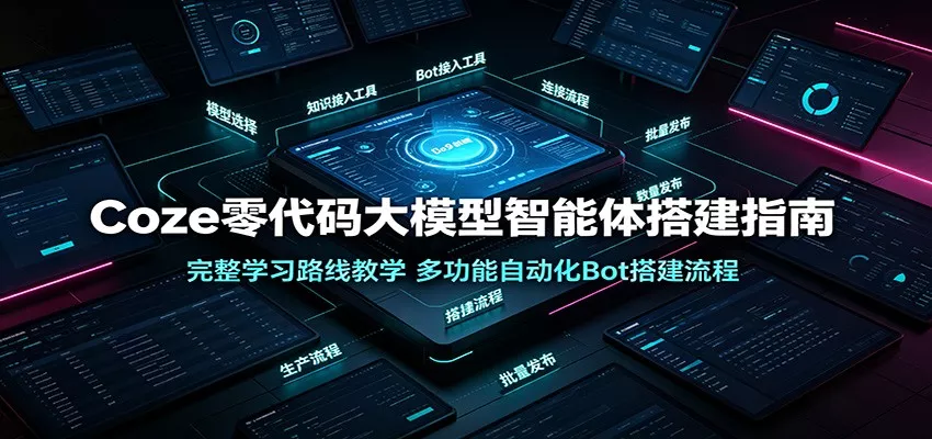 Coze零代码大模型智能体搭建指南：完整学习路线教学，多功能自动化Bot搭建流程胖子网创胖子网创