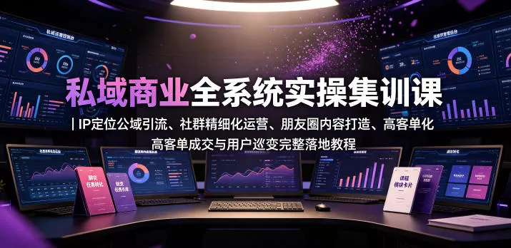 私域商业全系统实操课｜IP定位公域引流、社群精细化运营、朋友圈内容打造、高客单成交与用户裂变完整落地教程胖子网创胖子网创