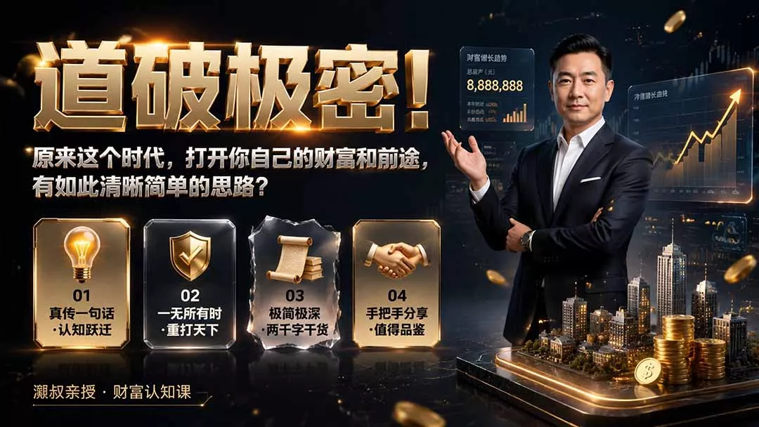 付费文章：道破极密！原来这个时代，打开你自己的财富和前途，有如此清晰简单的思路？胖子网创胖子网创