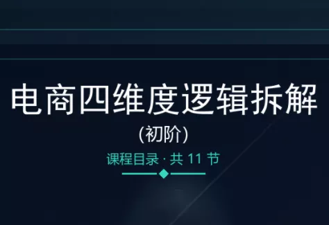老木老师·电商四维度逻辑拆解(初阶)胖子网创胖子网创